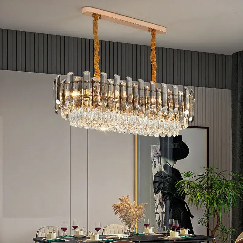 Gold Twisted Crystal Chandelier