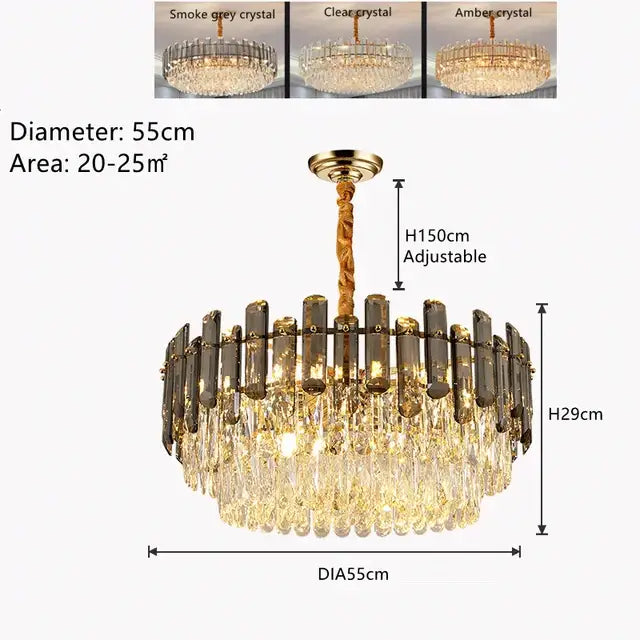 Gold Twisted Crystal Chandelier