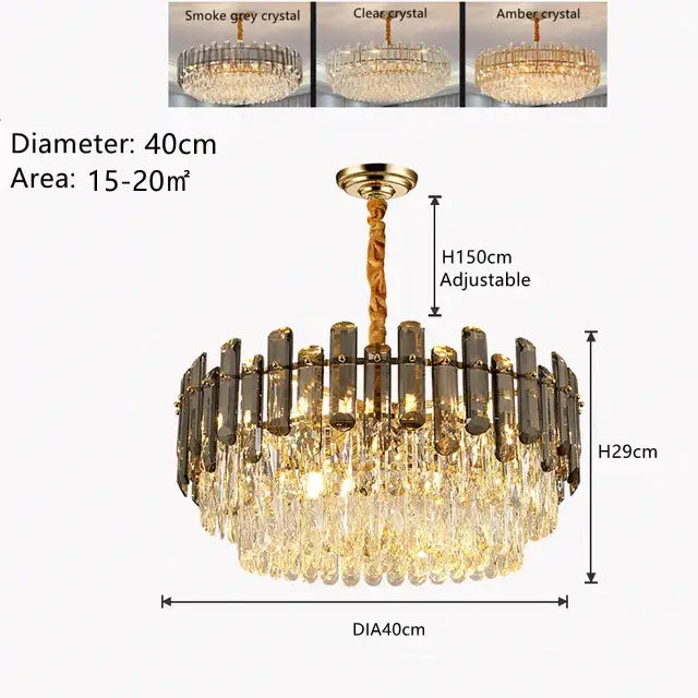 Gold Twisted Crystal Chandelier