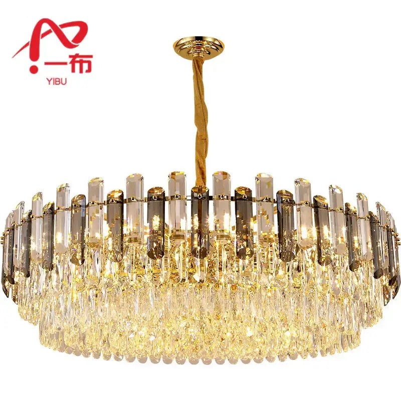 Gold Twisted Crystal Chandelier