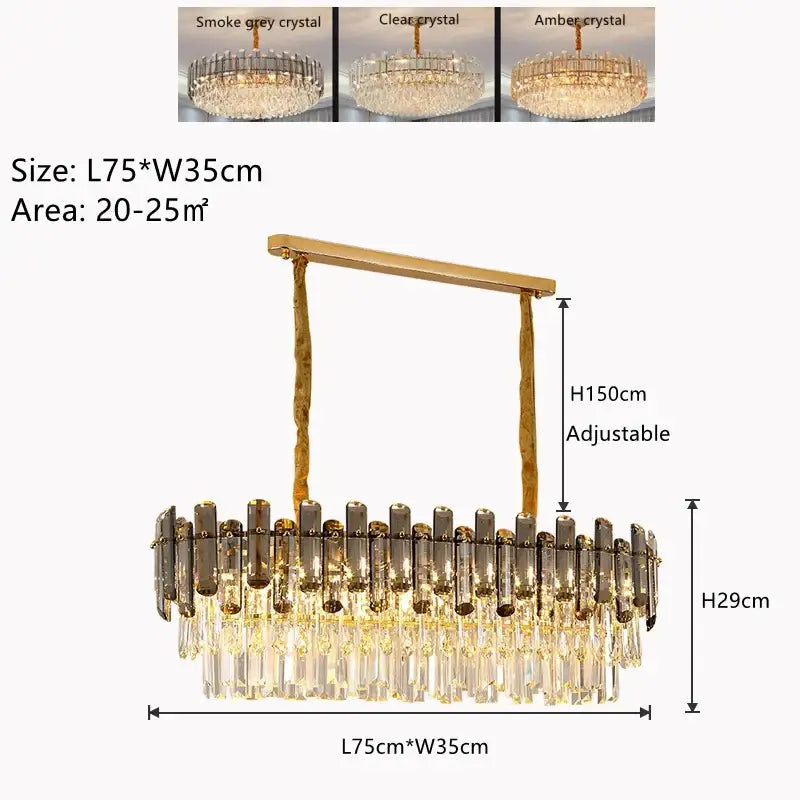 Gold Twisted Crystal Chandelier