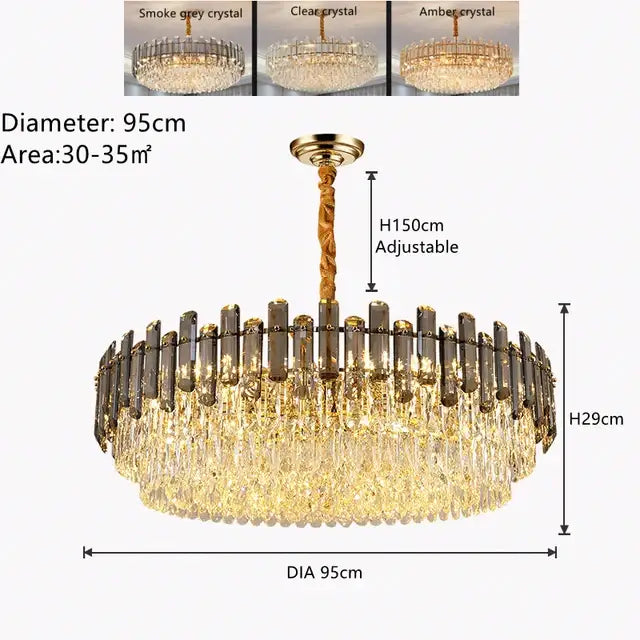 Gold Twisted Crystal Chandelier