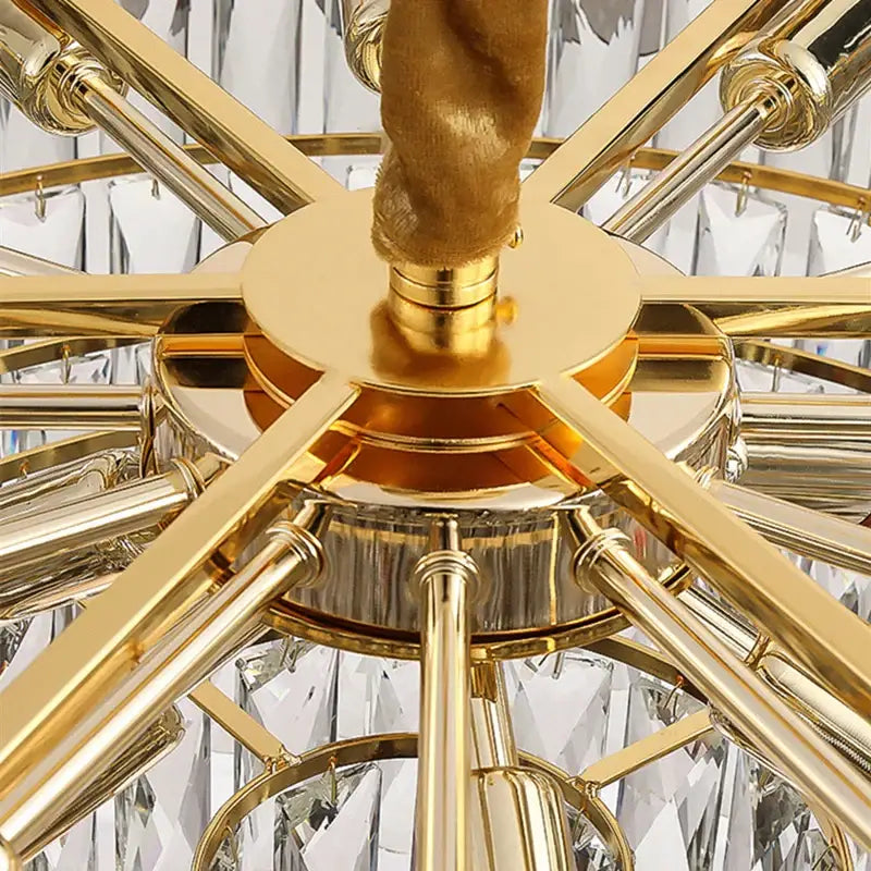 Gold Twisted Crystal Chandelier