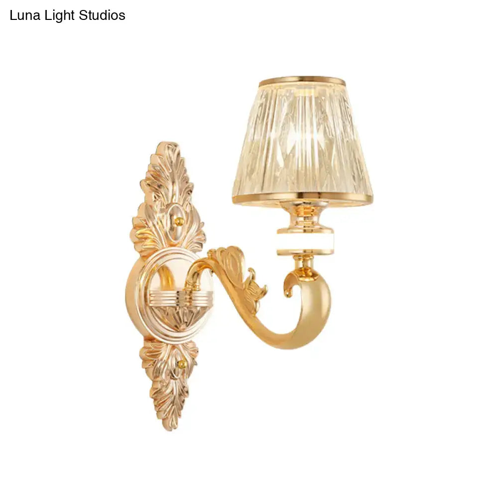Gold Crystal Cone Sconce