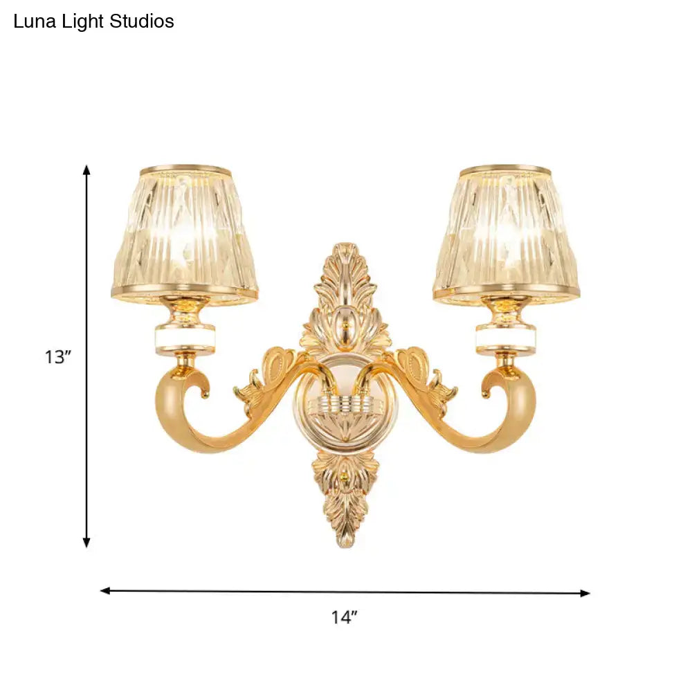 Gold Crystal Cone Sconce