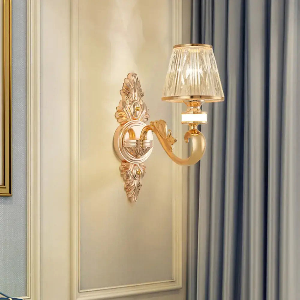 Gold Crystal Cone Sconce