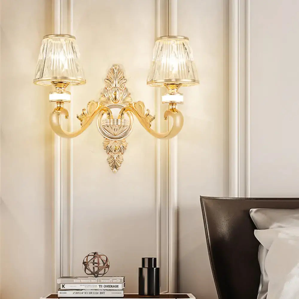 Gold Crystal Cone Sconce