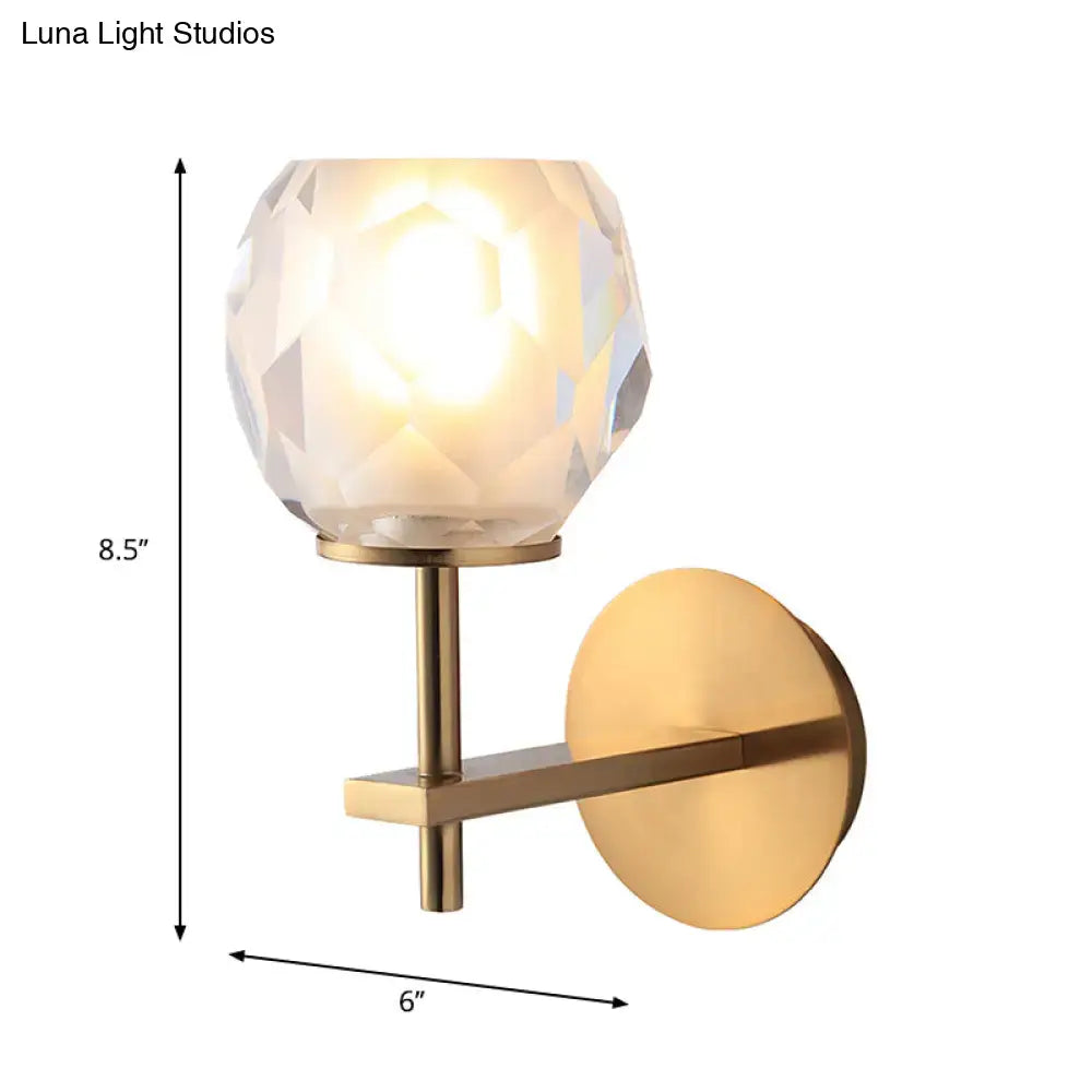 Gold Faceted Globe Lamp