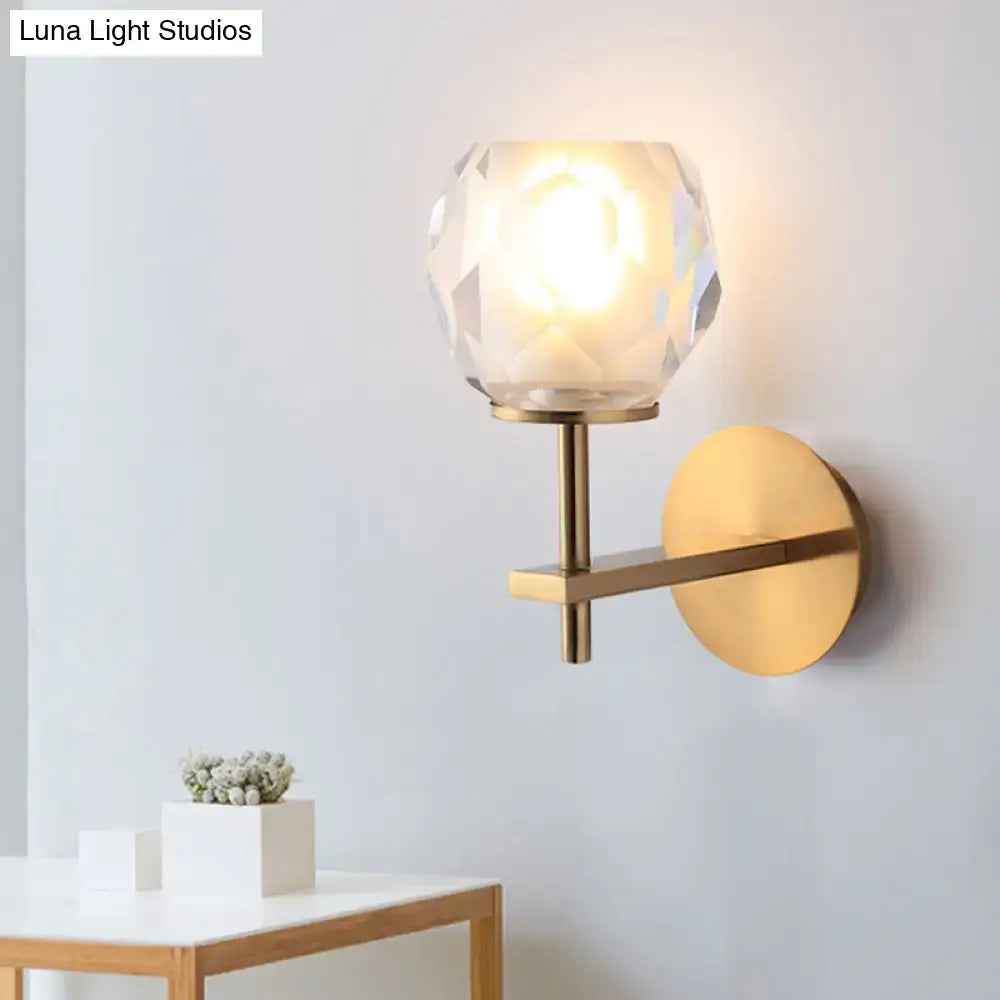 Gold Faceted Globe Lamp