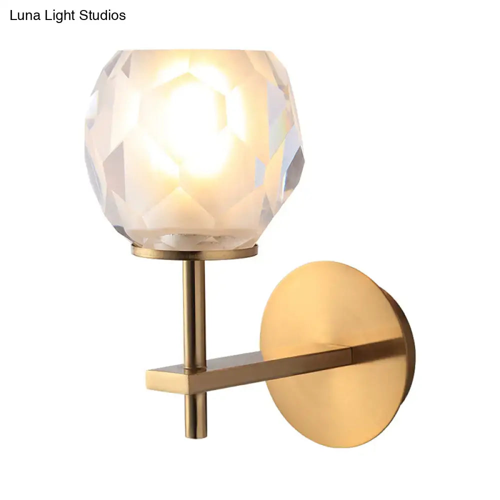 Gold Faceted Globe Lamp