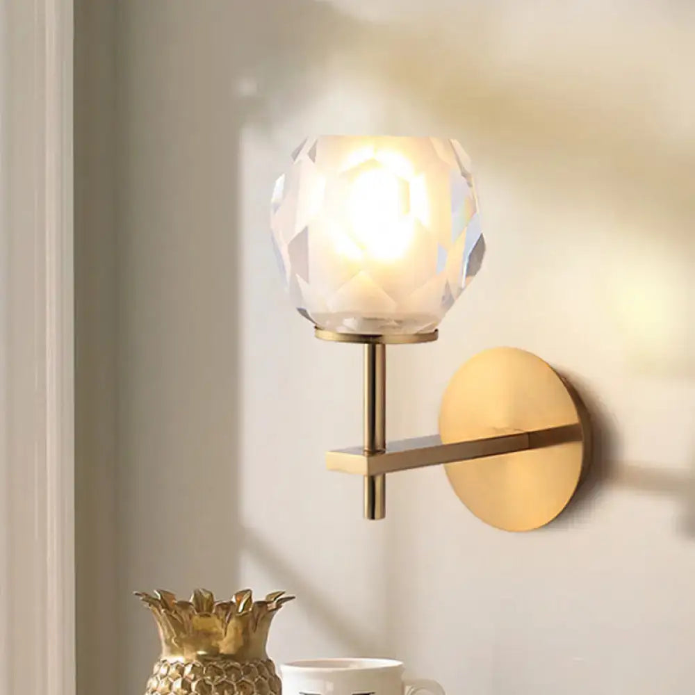 Gold Faceted Globe Lamp