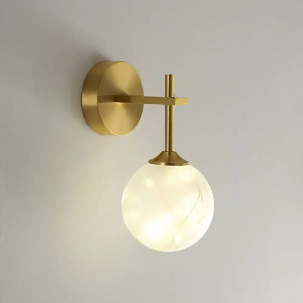 Gold Frosted Glass Long Arm Sconce