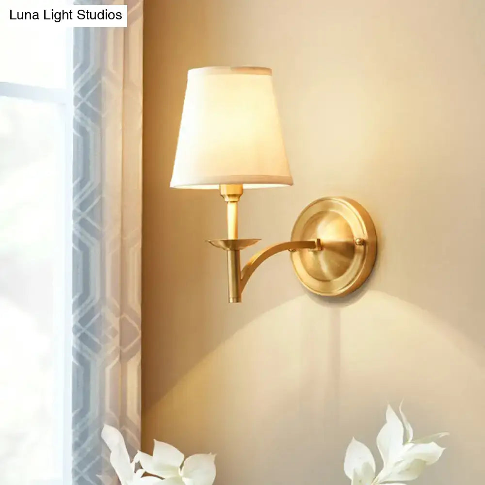 Gold Fabric Wall Sconce