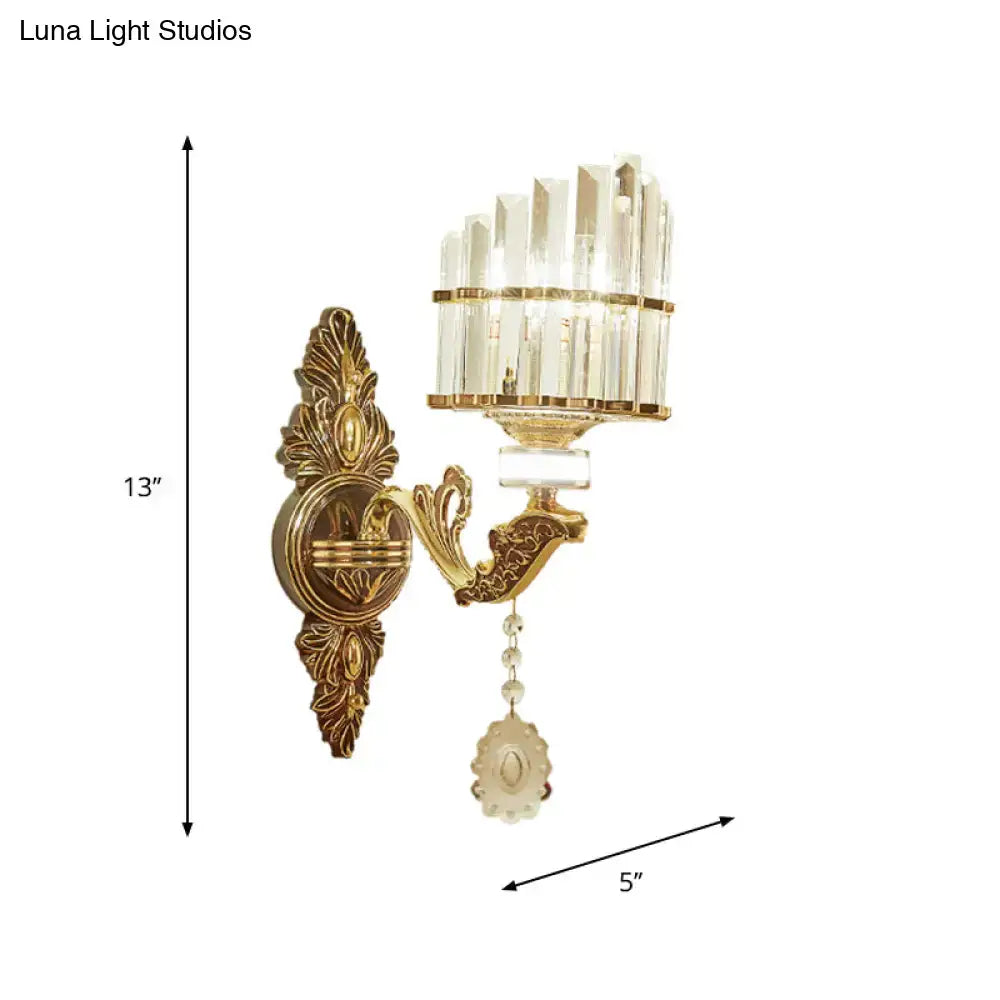 Gold Arc Crystal Sconce