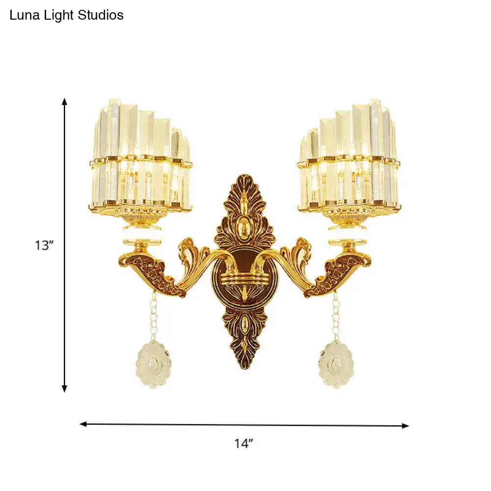 Gold Arc Crystal Sconce