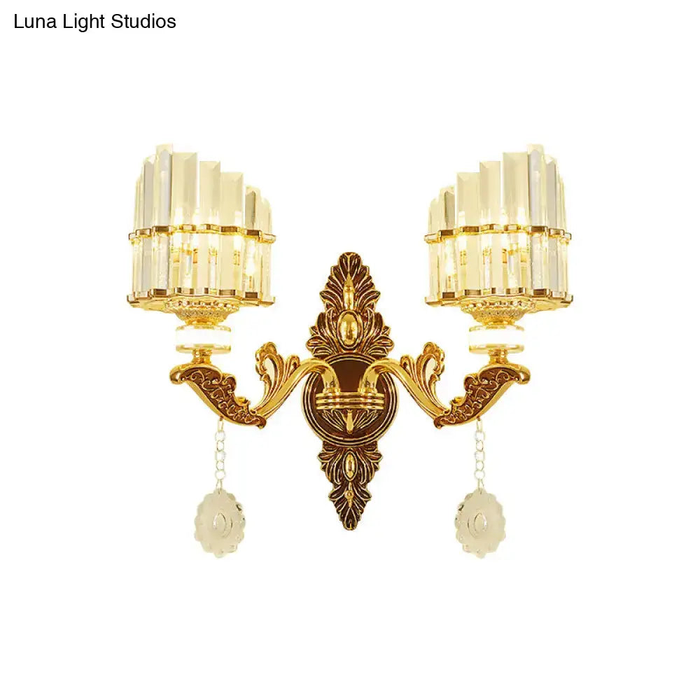 Gold Arc Crystal Sconce