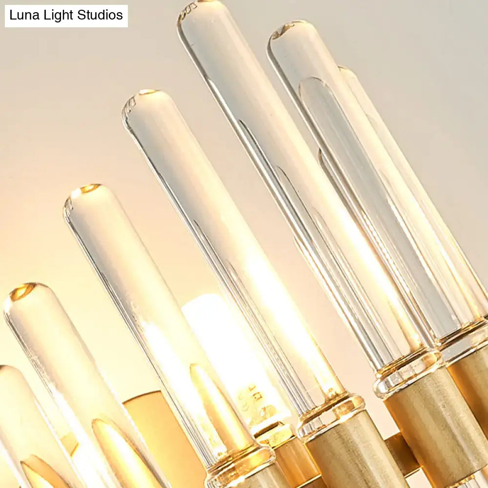 Gold Crystal Tubular Wall Light LED