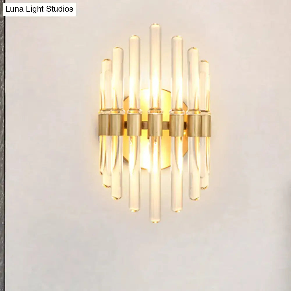 Gold Crystal Tubular Wall Light LED