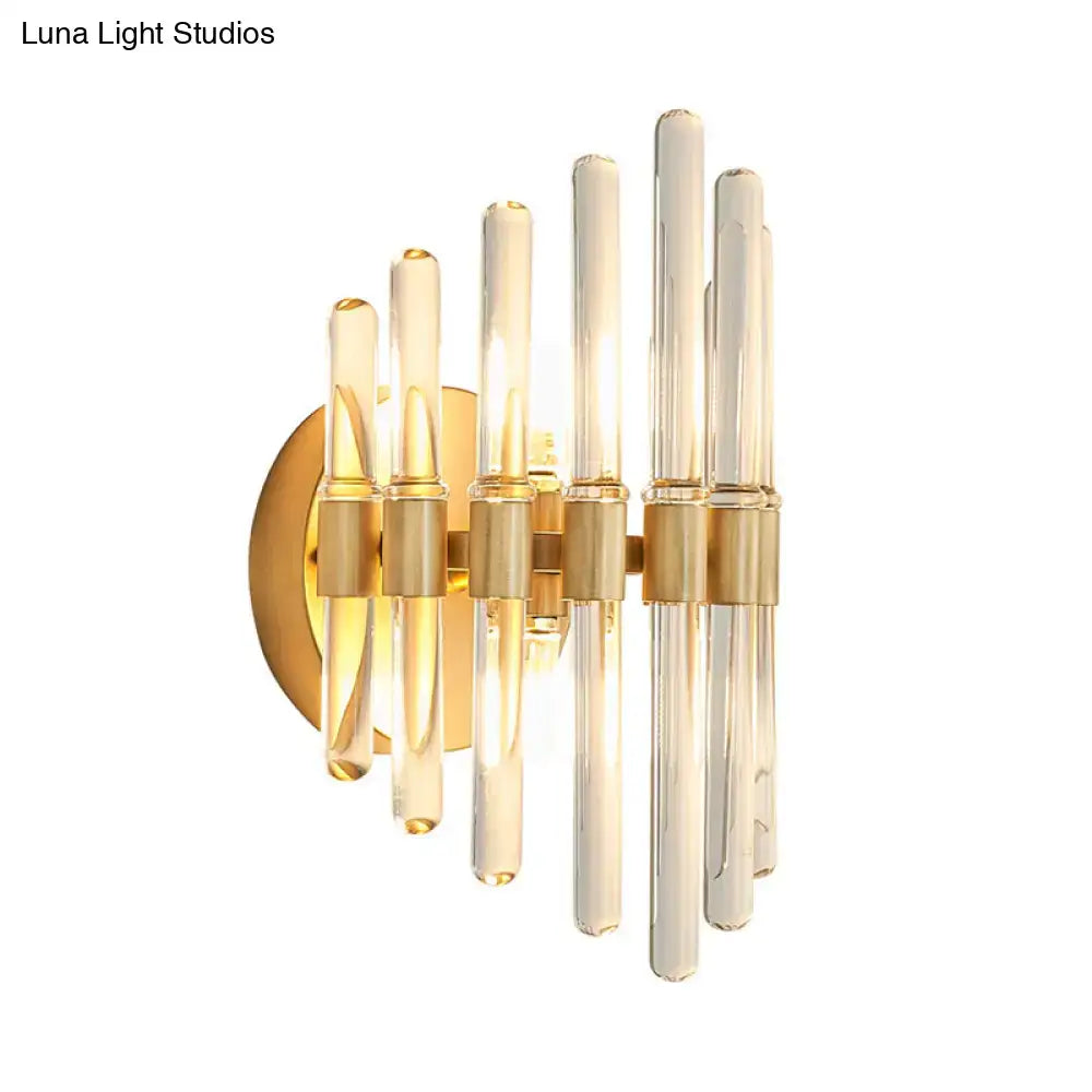Gold Crystal Tubular Wall Light LED
