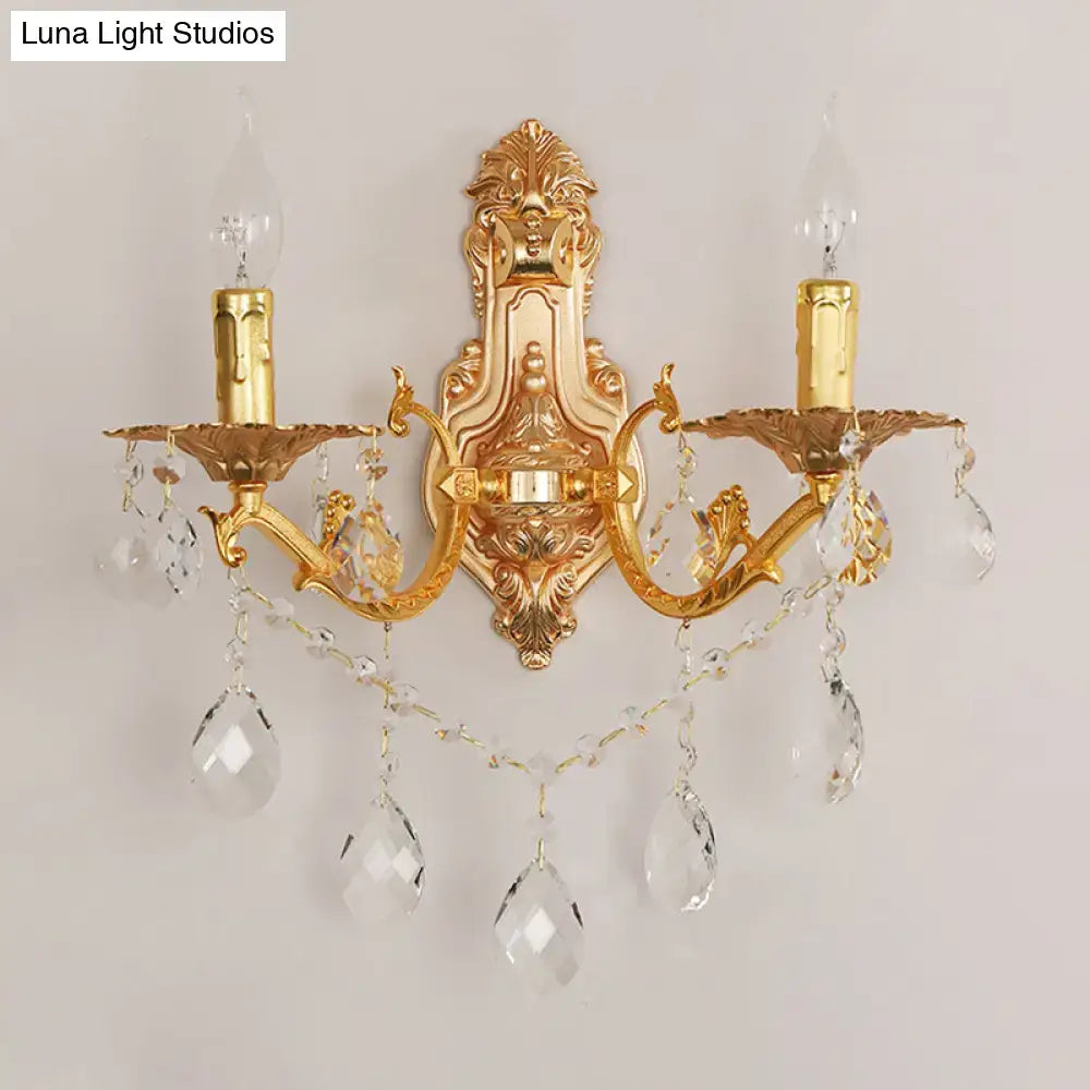 Gold Crystal Candelabra Sconce