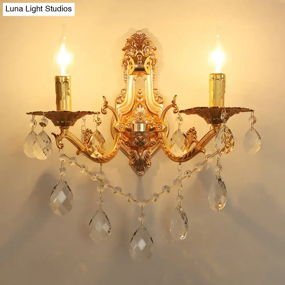 Gold Crystal Candelabra Sconce