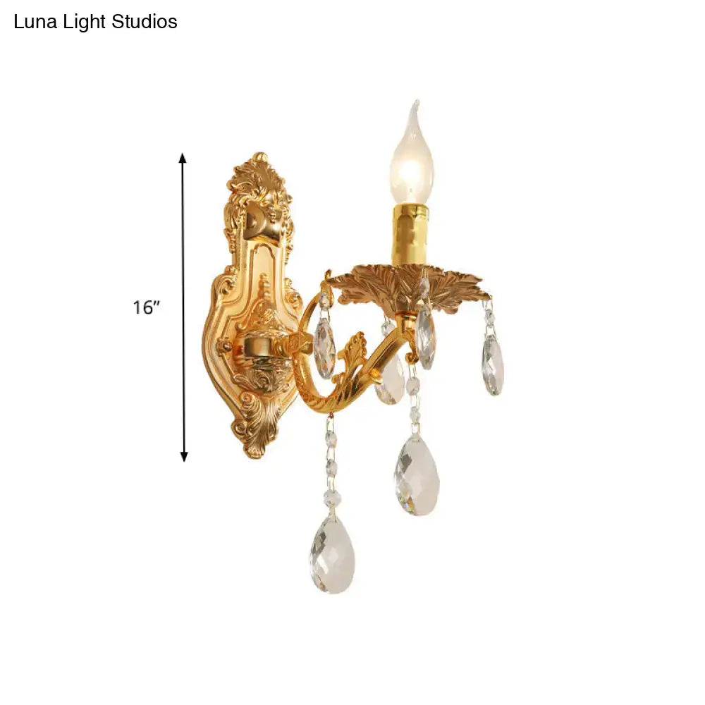 Gold Crystal Candelabra Sconce