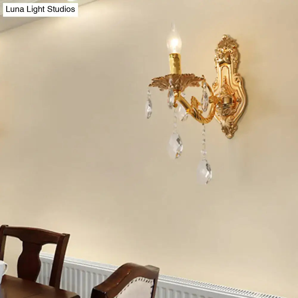 Gold Crystal Candelabra Sconce