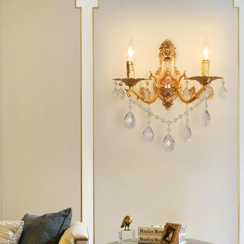 Gold Crystal Candelabra Sconce