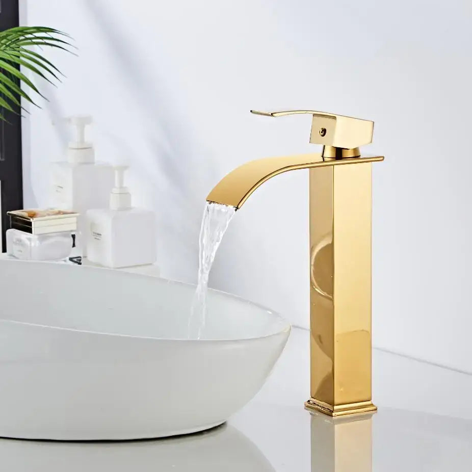 Gold Mixer Bathroom Faucet