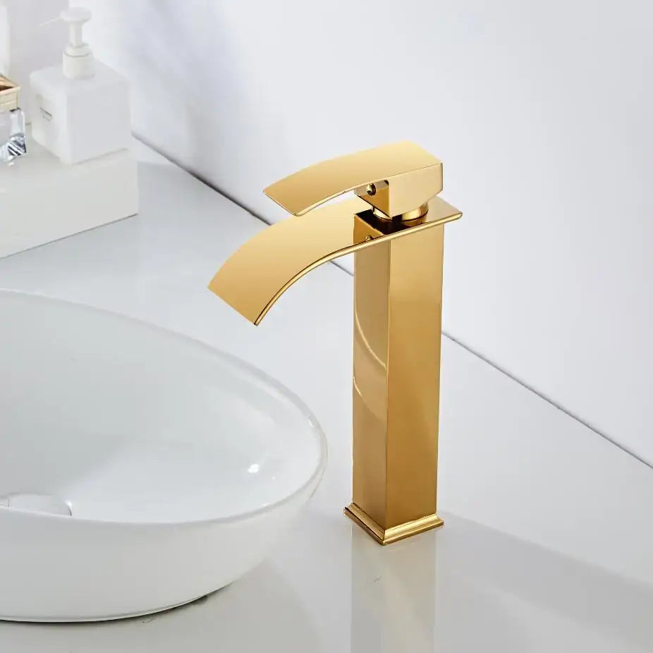 Gold Mixer Bathroom Faucet