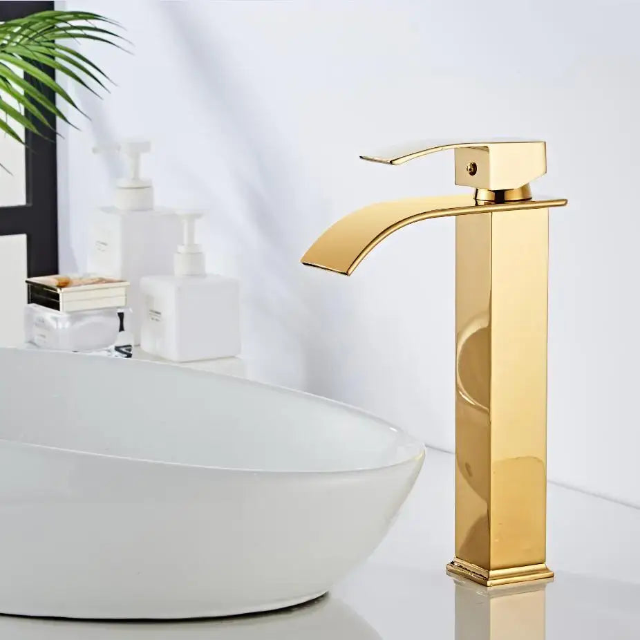 Gold Mixer Bathroom Faucet