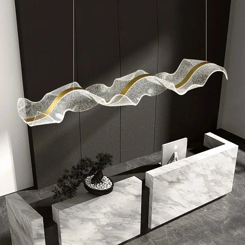 Gold Wave Acrylic Pendant