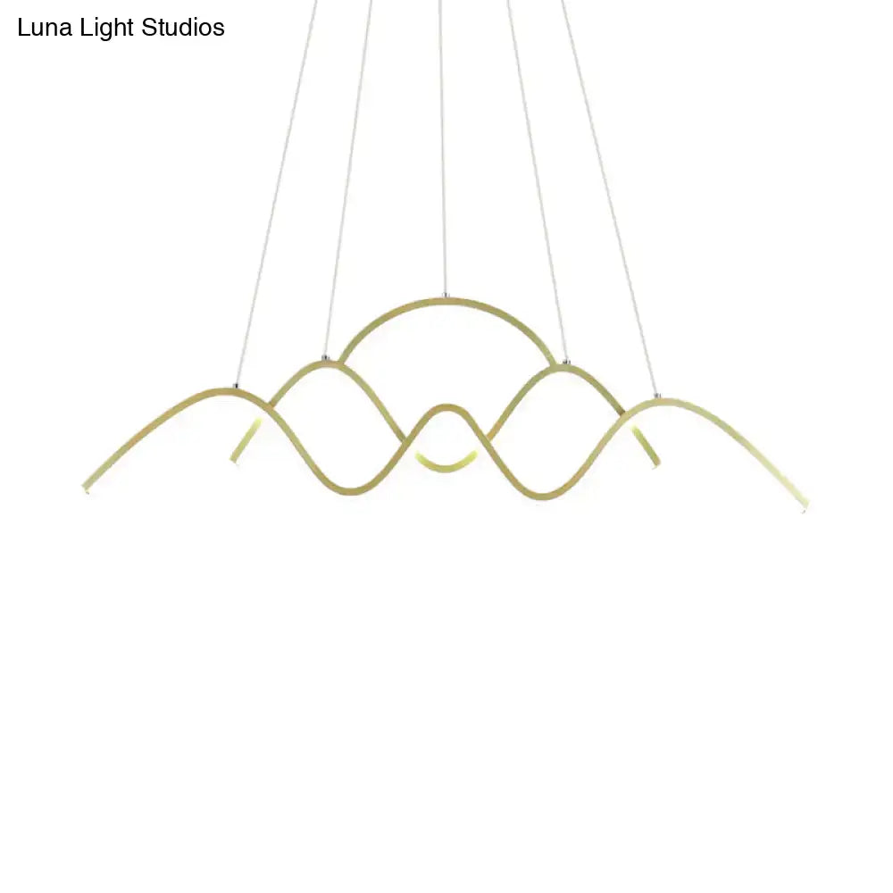 Gold Wavy Island Pendant