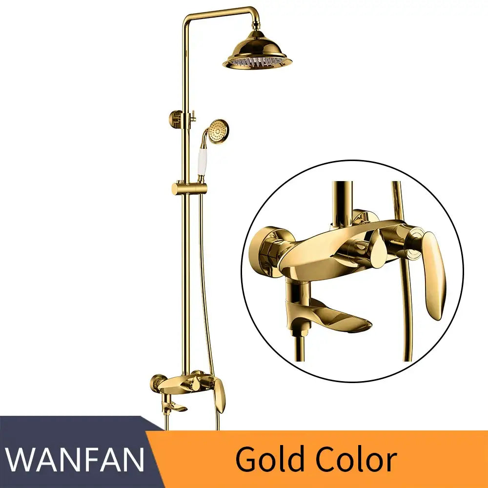 Gold Shower Faucet Set