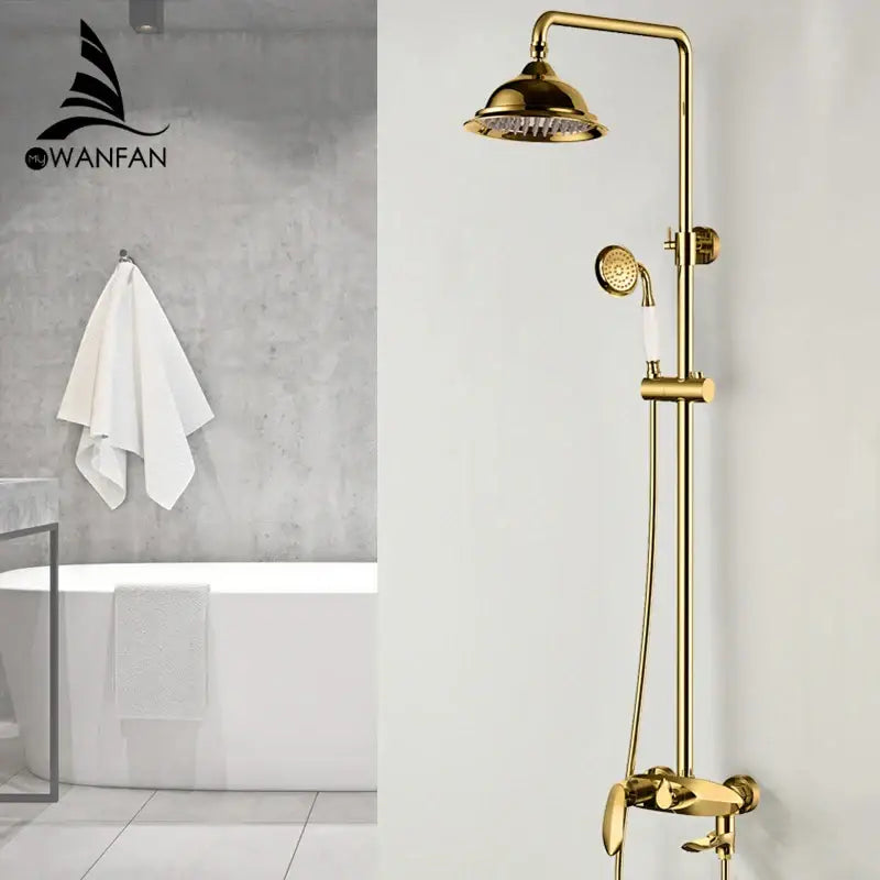 Gold Shower Faucet Set