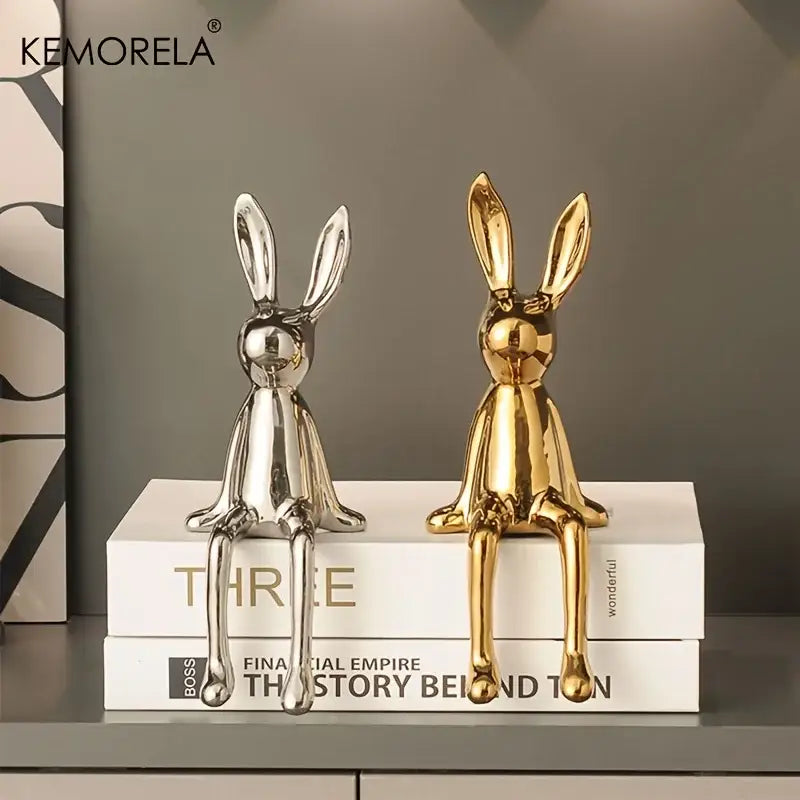 Gold White Rabbit Ornament