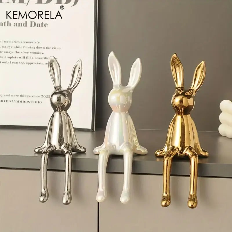 Gold White Rabbit Ornament
