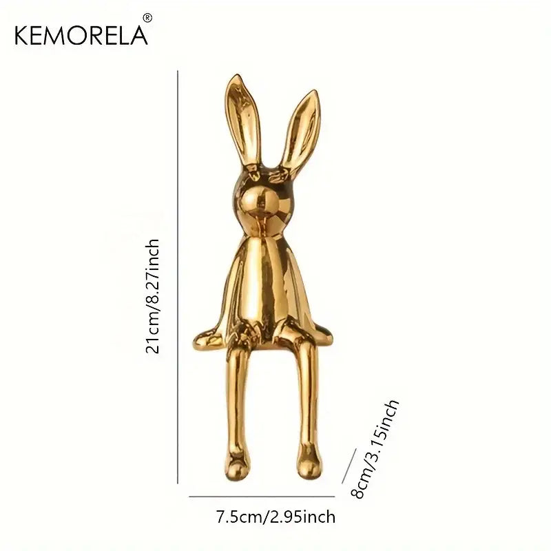 Gold White Rabbit Ornament