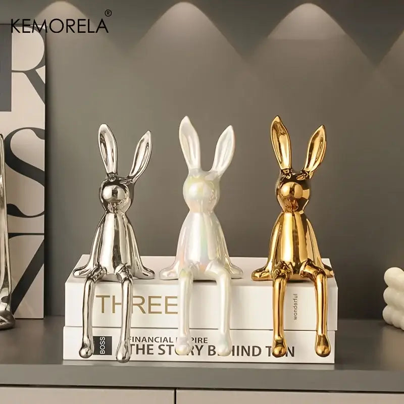 Gold White Rabbit Ornament