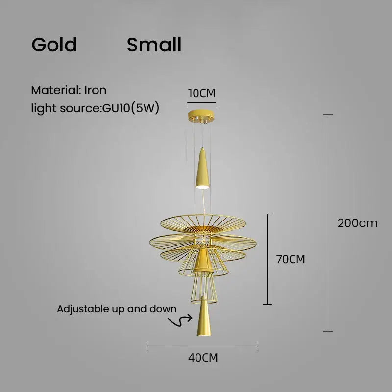 Gold Wireframe Suspension Lamp