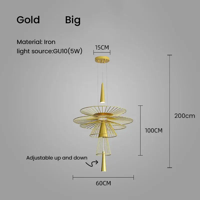 Gold Wireframe Suspension Lamp