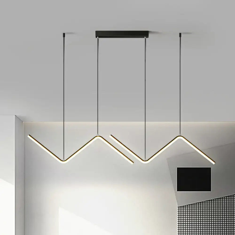 Gold Z-Shaped LED Pendant