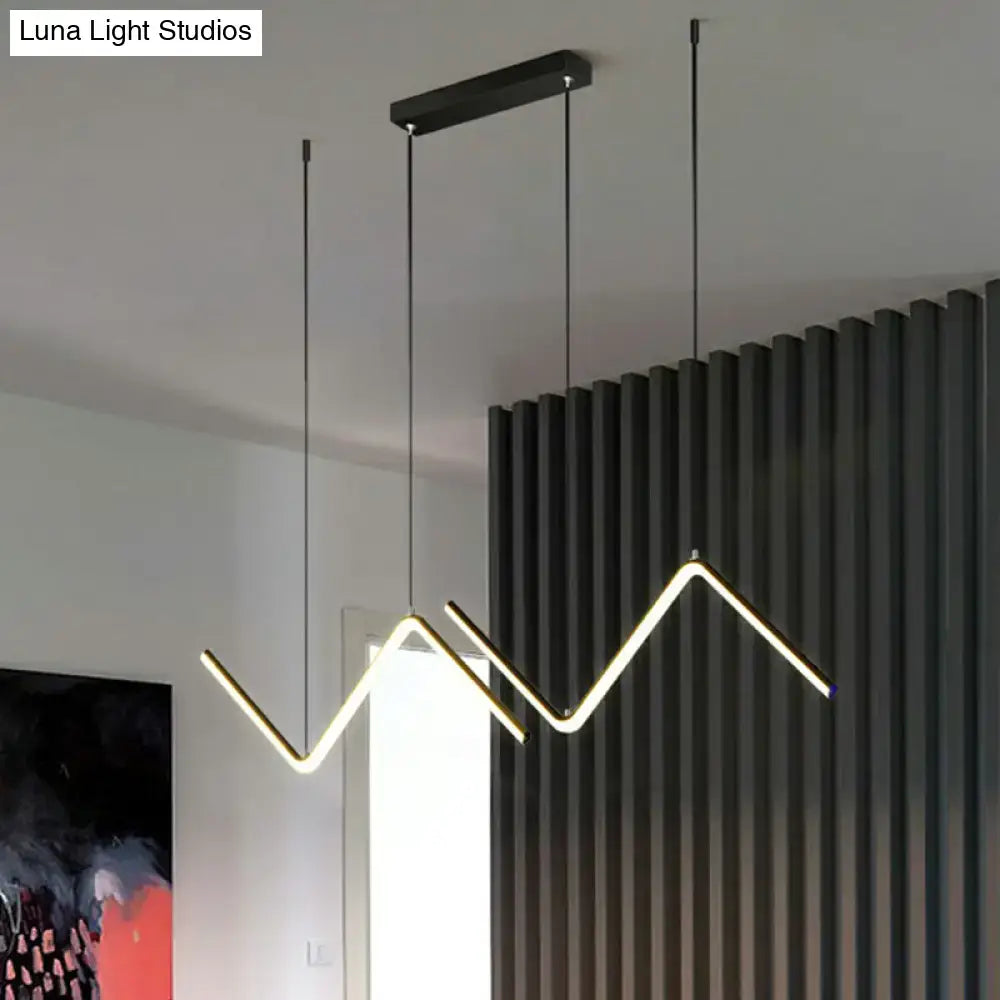 Gold Z-Shaped LED Pendant
