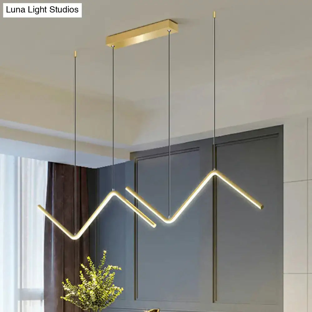 Gold Z-Shaped LED Pendant