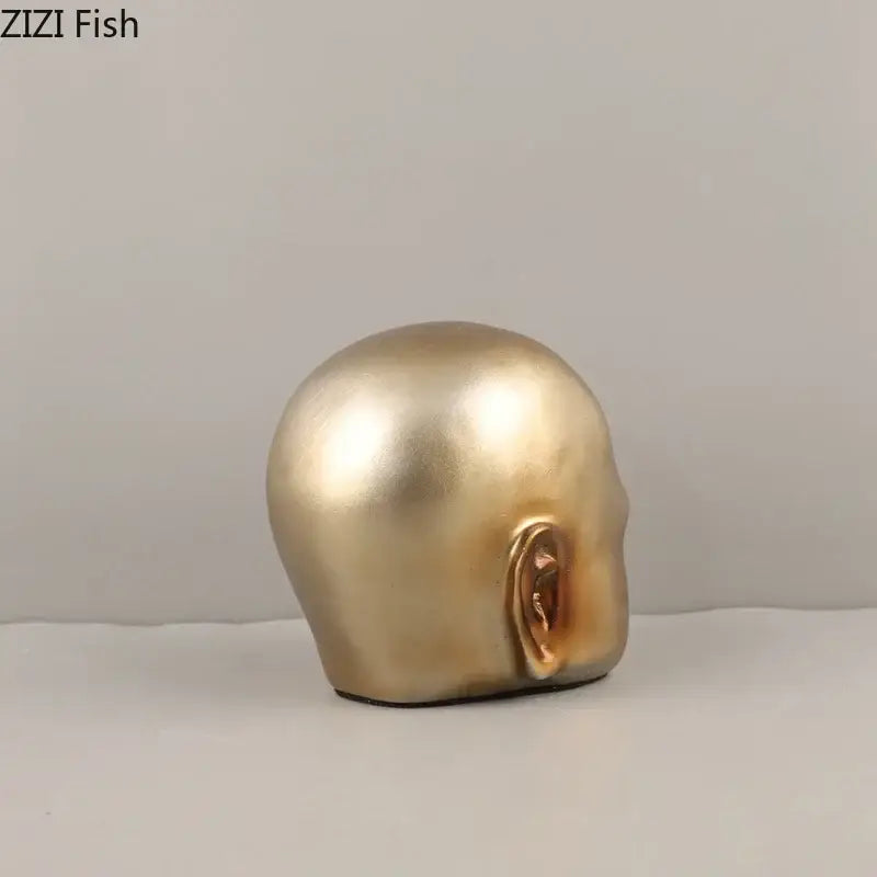 Golden Abstract Resin Sculpture