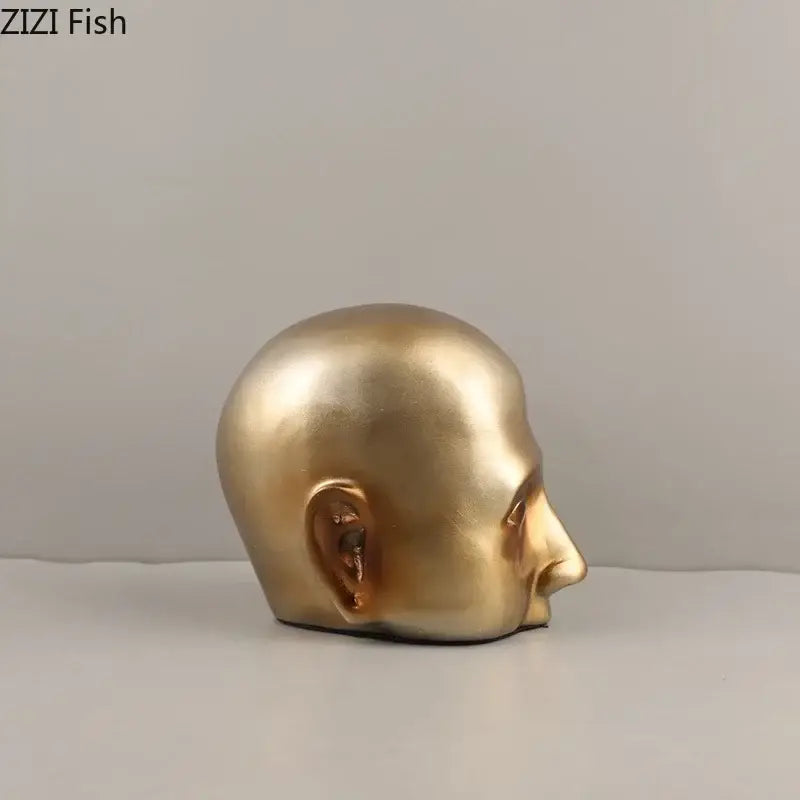 Golden Abstract Resin Sculpture
