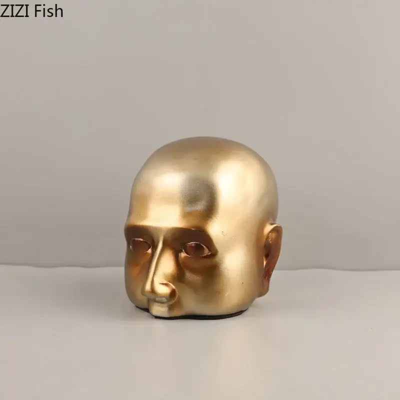 Golden Abstract Resin Sculpture
