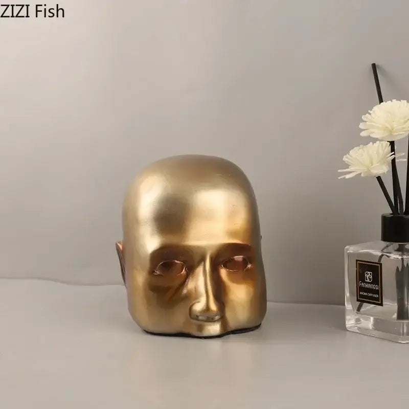 Golden Abstract Resin Sculpture