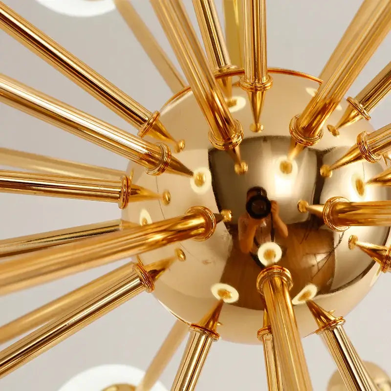 Gold Acrylic Molecule Chandelier