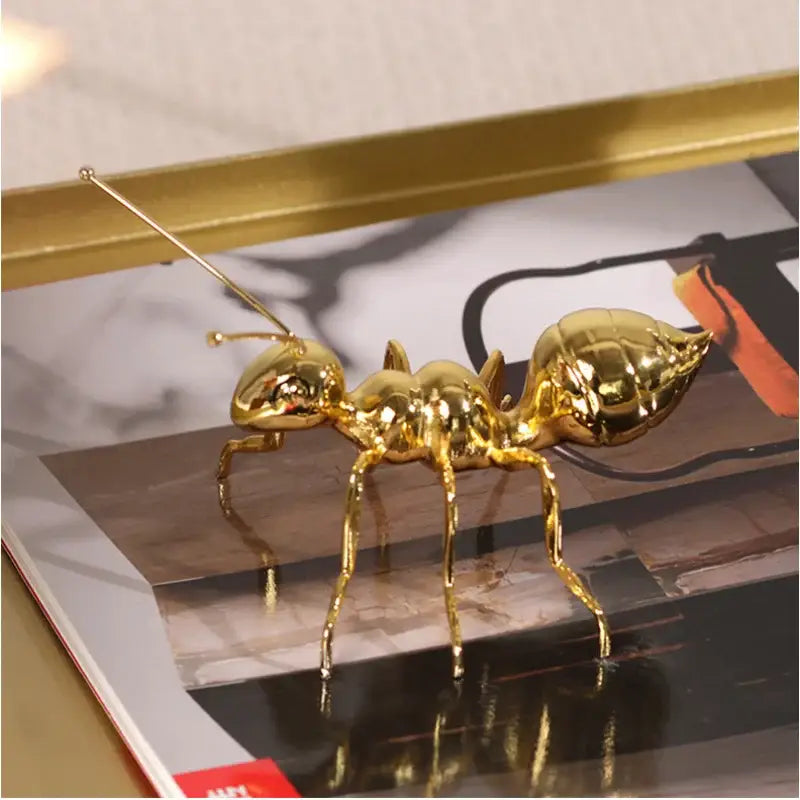 Gold Ant Metal Sculpture